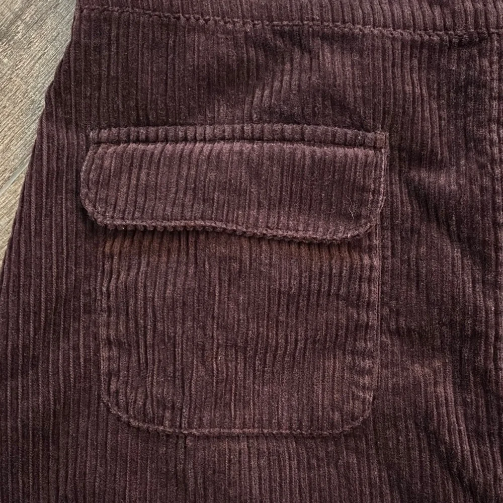 LOFT Women’s Corduroy Mini Skirt Purple Brown‎ Size 10P Patched Pockets